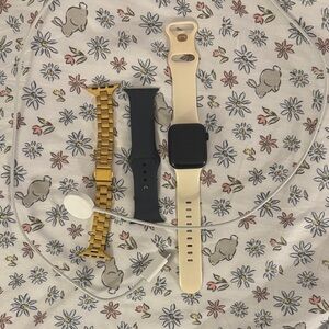 Apple Watch SE with Cream and Black Bands